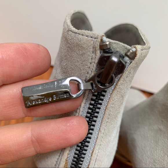 Alexandre Birman Gray Suede Platform Heeled Booties size 6 - Picture 9 of 12